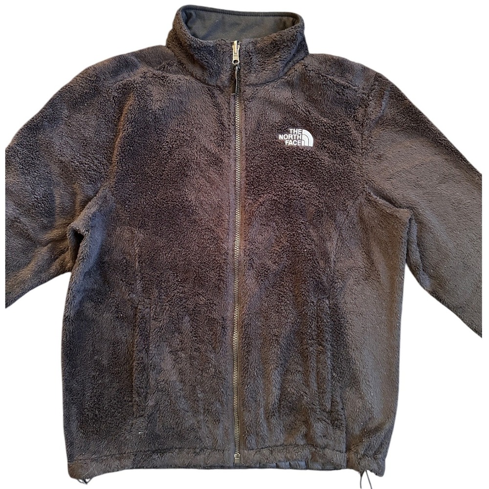The North Face Osito Fleece Jacket Women L Black Excellent Full Zip Fuzzy
